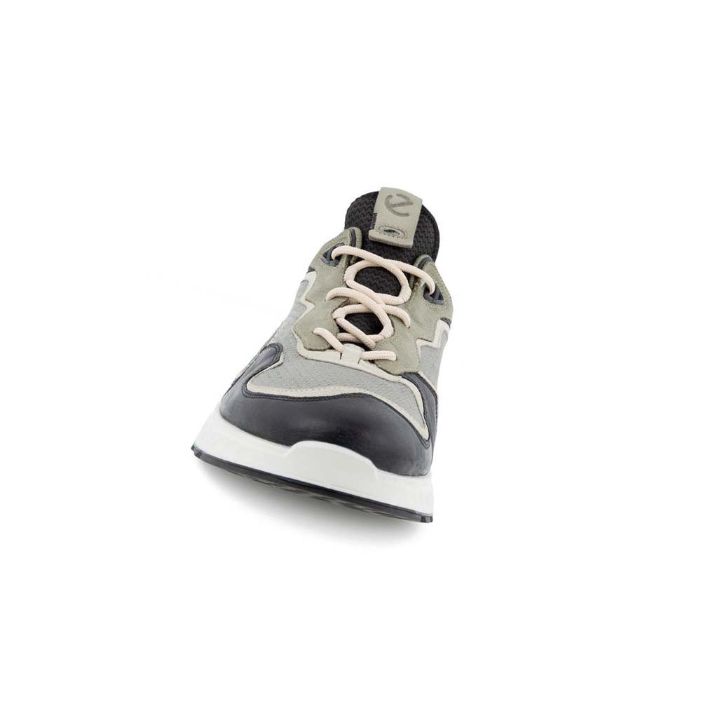 Men's Ecco St.1 Laced Sneakers Grey / Black | USA 647HAP